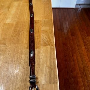 Brown Leather Belt with Silver Buckle